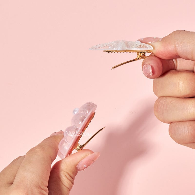 Mini Pink Shell Pearl Starfish Hair Clip Set丨NueShiny - Fhunks