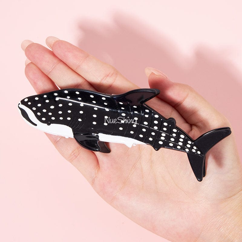 Jumbo Black Whale Shark Hair Claw Clips丨NueShiny - Fhunks