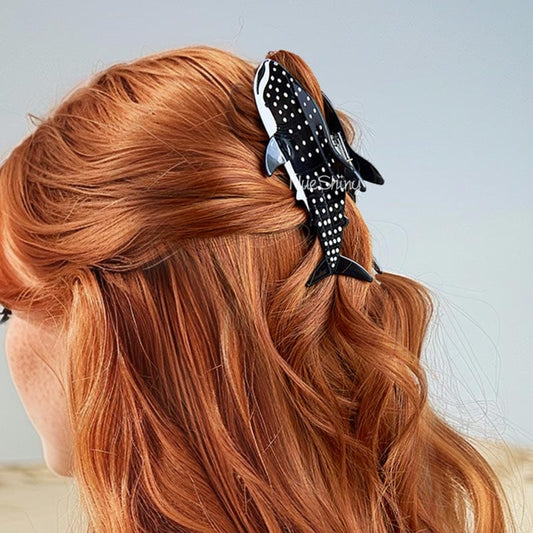 Jumbo Black Whale Shark Hair Claw Clips丨NueShiny - Fhunks