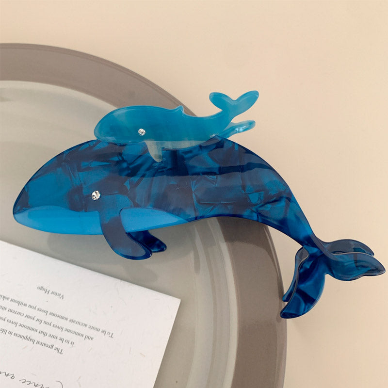 Blue Whale Shark & Baby Hair Claw Clip | Lemonschunks