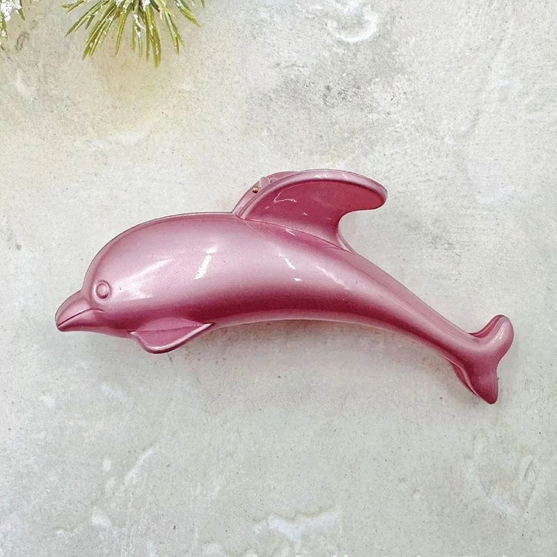 Wine Red Dolphin Pearly Lustre Hair Claw丨Lemonschunks