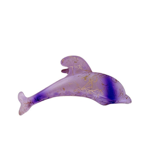 Purple Dolphin with Riffled Pattern Hair Claw丨Lemonschunks