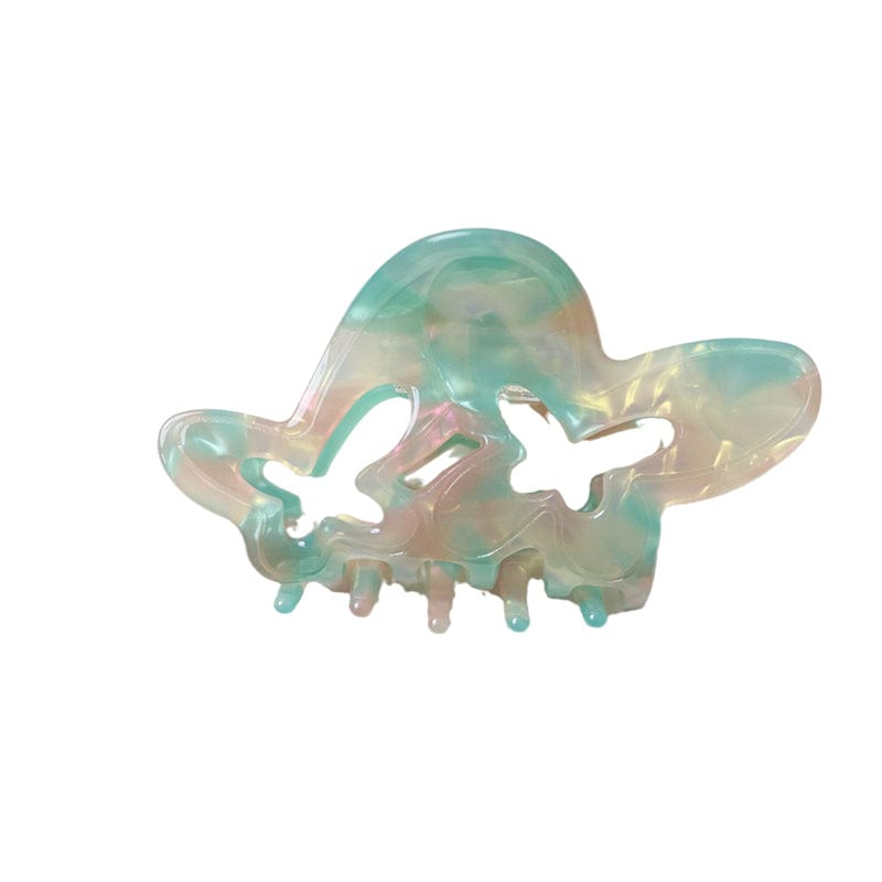 Dazzle Green Color Artistic Hollow Butterfly Hair Claw丨Lemonschunks