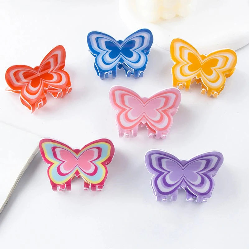 Pink Butterfly Print Hair Claw丨Lemonschunks