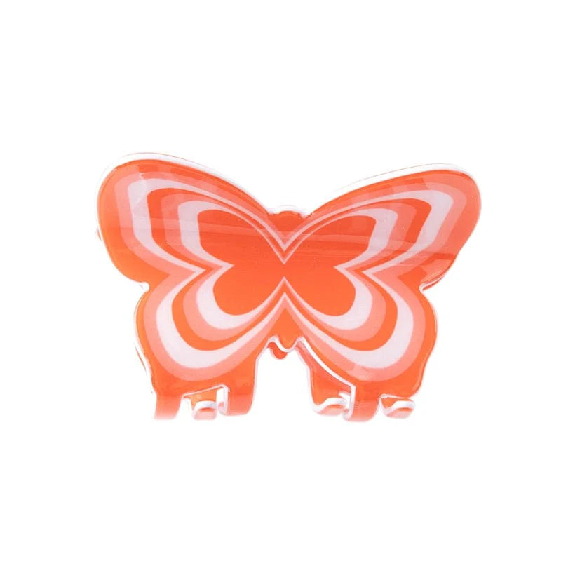 Orange Butterfly Print Hair Claw丨Lemonschunks
