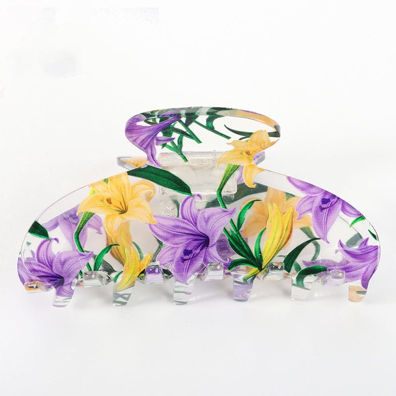 Medium Lily Printed Hair Claw丨Lemonschunks