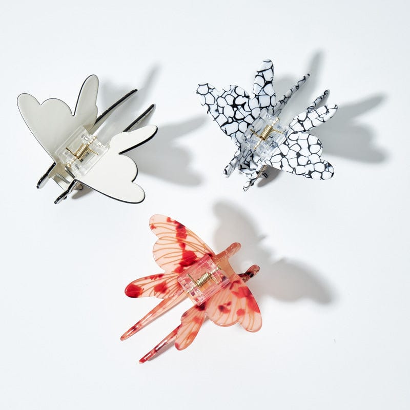 Medium White Dragonfly Hair Claw丨Lemonschunks