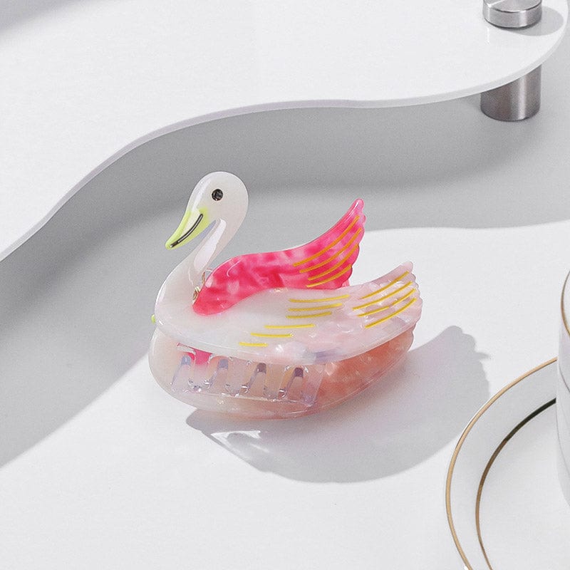 Small Pink Swan Hair Claw丨Lemonschunks