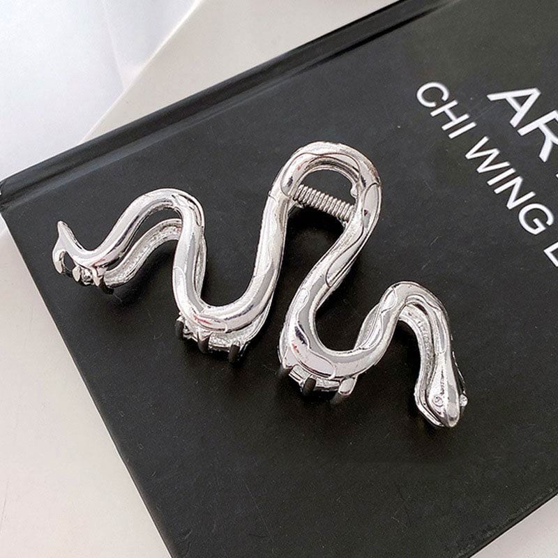 Large Silver Snake Like Hair Claw丨Lemonschunks