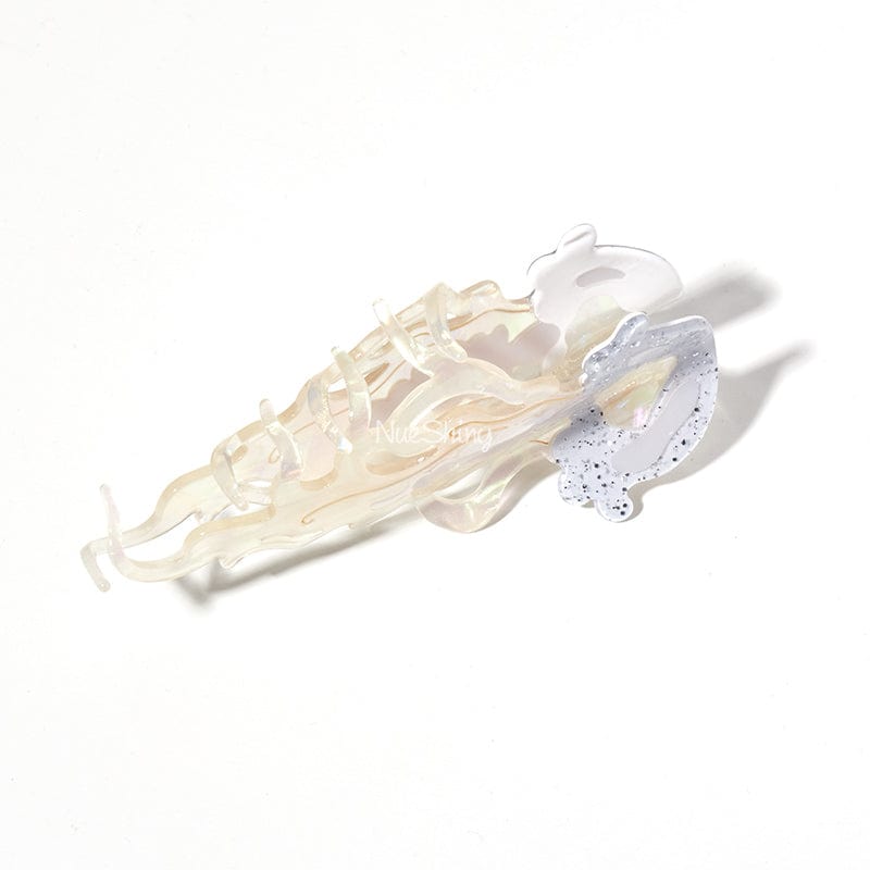 Jumbo Blink White Jellyfish Hair Claw丨Lemonschunks