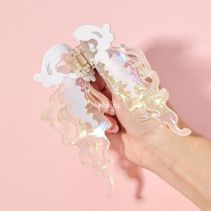 Jumbo Blink White Jellyfish Hair Claw丨Lemonschunks
