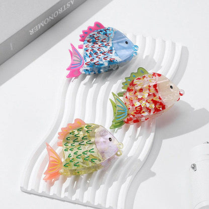 Medium Red Quirky Fish Hair Claw丨Lemonschunks