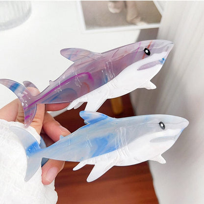 Jumbo Grayish Purple Shark Hair Claw ClipsحNueShiny