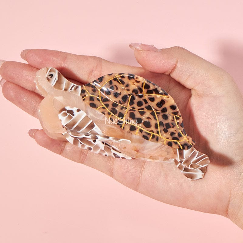 Jumbo Brown Sea Turtle Hair Claw ClipsحNueShiny