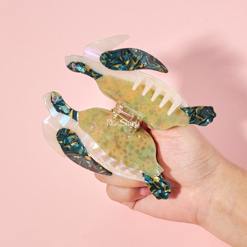 Jumbo Green Sea Turtle Hair Claw ClipsحNueShiny