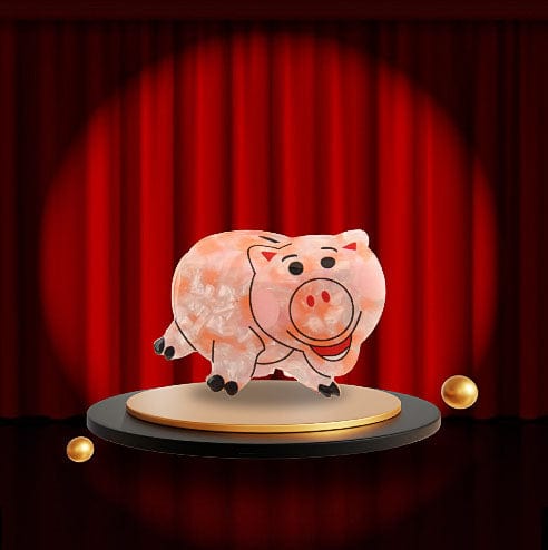 Small Light Pink Piglet Hair Claw