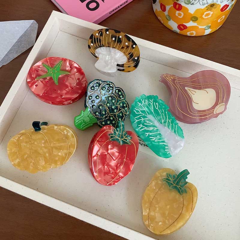 Small Red Bell Pepper Hair Claw