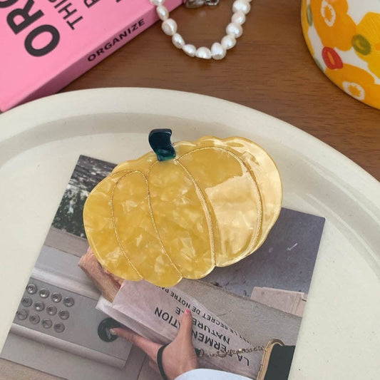 Small Yellow Pumpkin Hair Claw