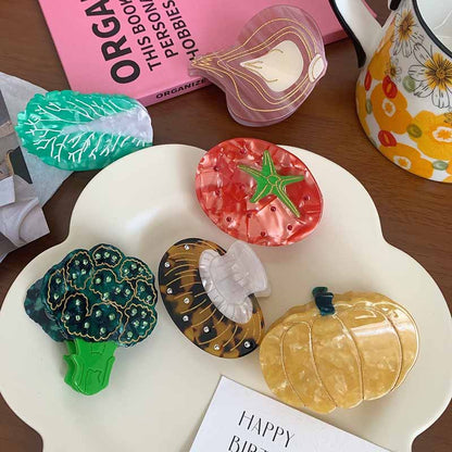 Small Yellow Pumpkin Hair Claw