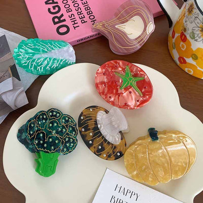 Small Green Broccoli Hair Claw