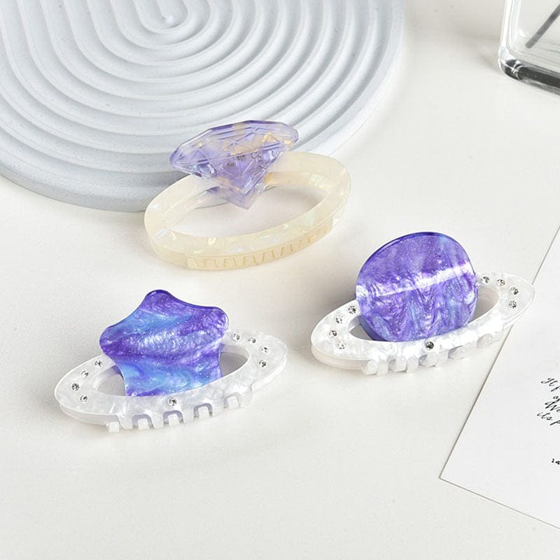 Medium Light Purple Diamond Hair Claw