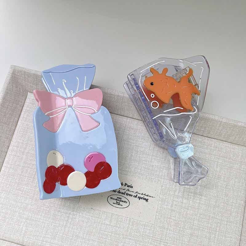 Medium Light Blue Wish Bottle Hair Claw