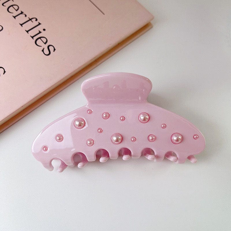 Large Pink Pearl Hair Claw