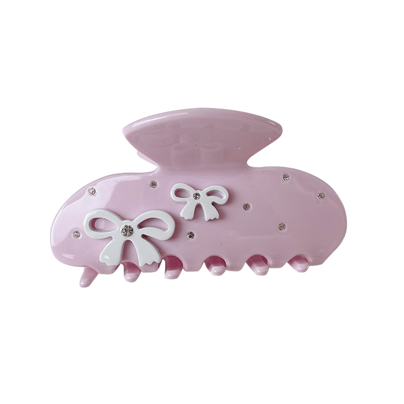 Large Light Pink Bow Tie Hair Claw