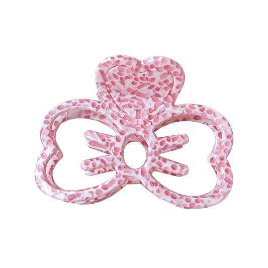 Large Pink Big Bow Tie Hair Claw