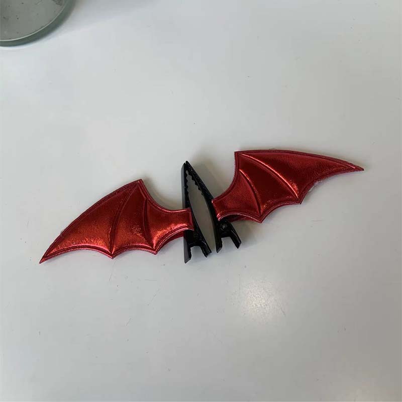 Small  Red Bat Duckbill Clips (Set of 2)