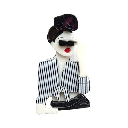Black Fashion Personality Sunglasses Girl Brooch