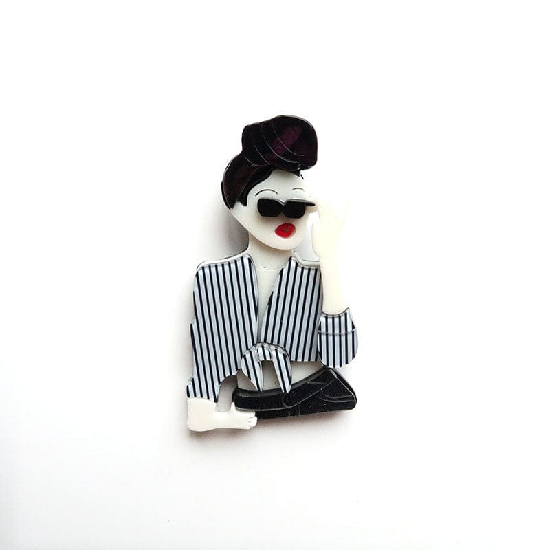 Black Fashion Personality Sunglasses Girl Brooch