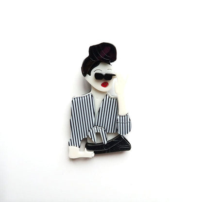 Black Fashion Personality Sunglasses Girl Brooch