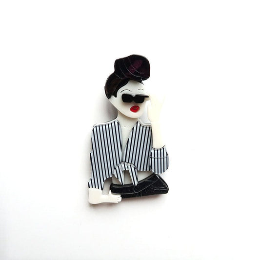 Black Fashion Personality Sunglasses Girl Brooch