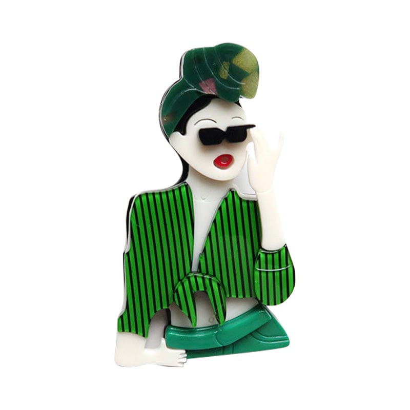 Green Fashion Personality Sunglasses Girl Brooch