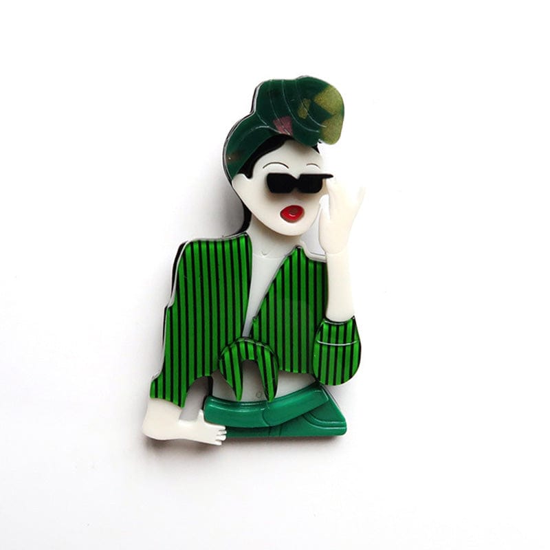 Green Fashion Personality Sunglasses Girl Brooch