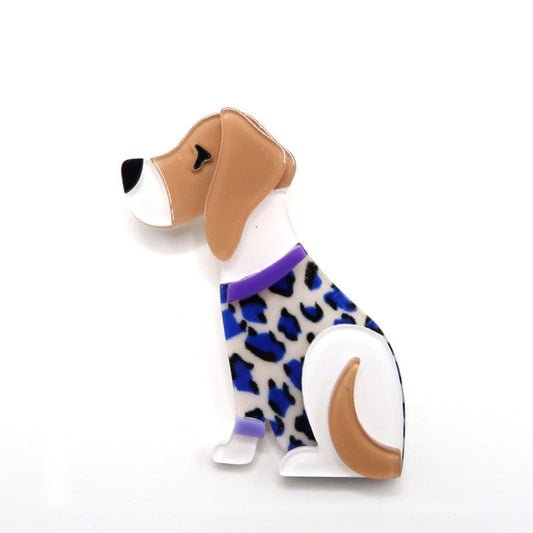 Blue Unique Vintage Style Dog Large Brooch