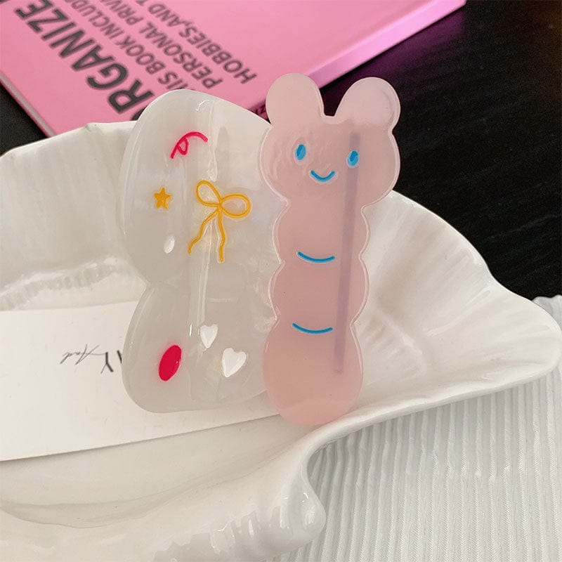 Medium Pink Cartoon Butterfly Hair Claw