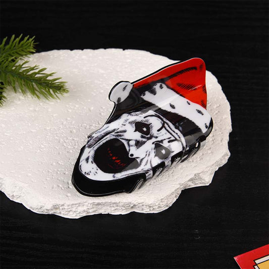 Medium  Santa Hat Scary Face Hair Claw