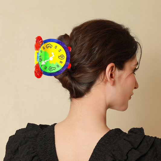 Medium Cartoon Clock Hair Claw