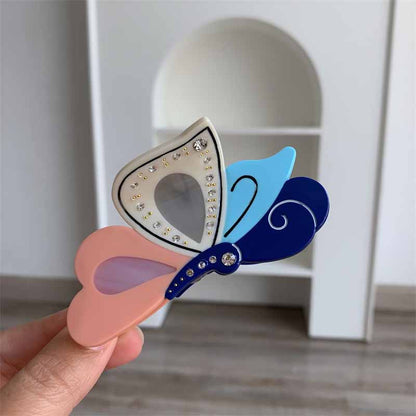 Medium  Beige Butterfly Hair Claw