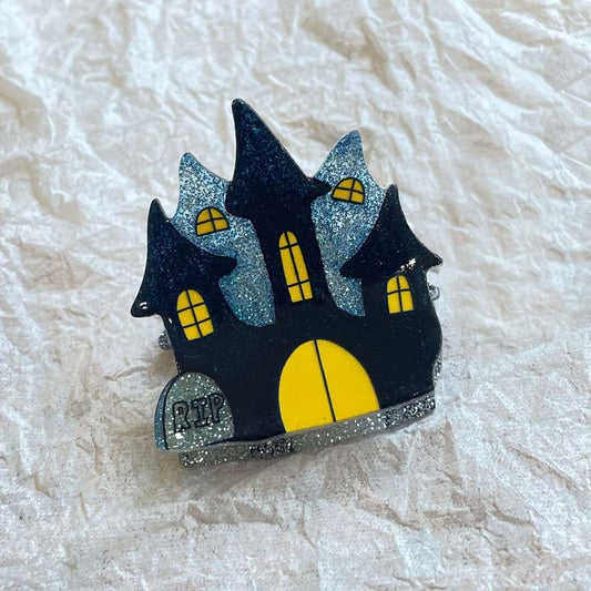 Small Ghost House Hair Claw