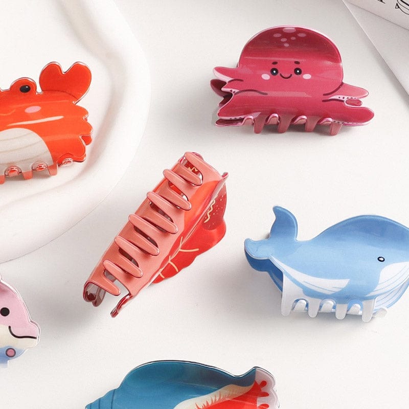 Medium Purple cartoon octopus Hair Claw