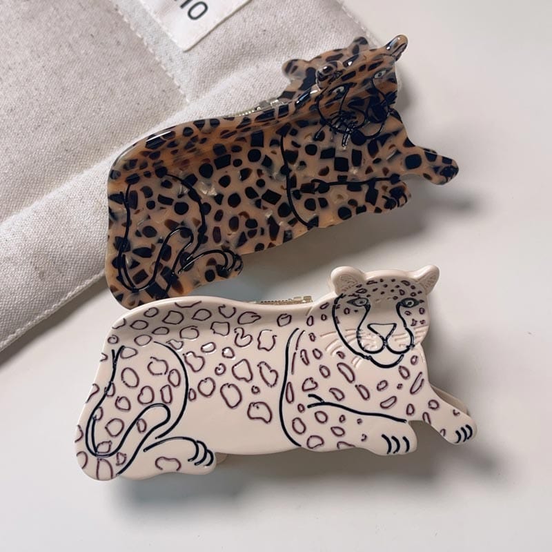 Medium Brown leopard tiger Hair Claw