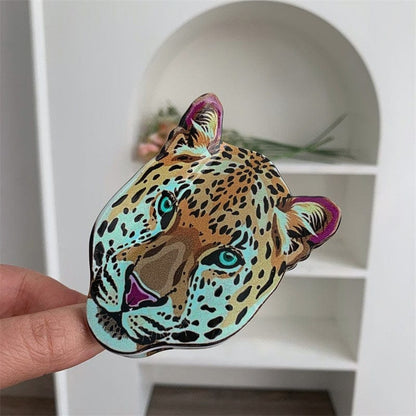 Medium Leopard Head Hair Claw