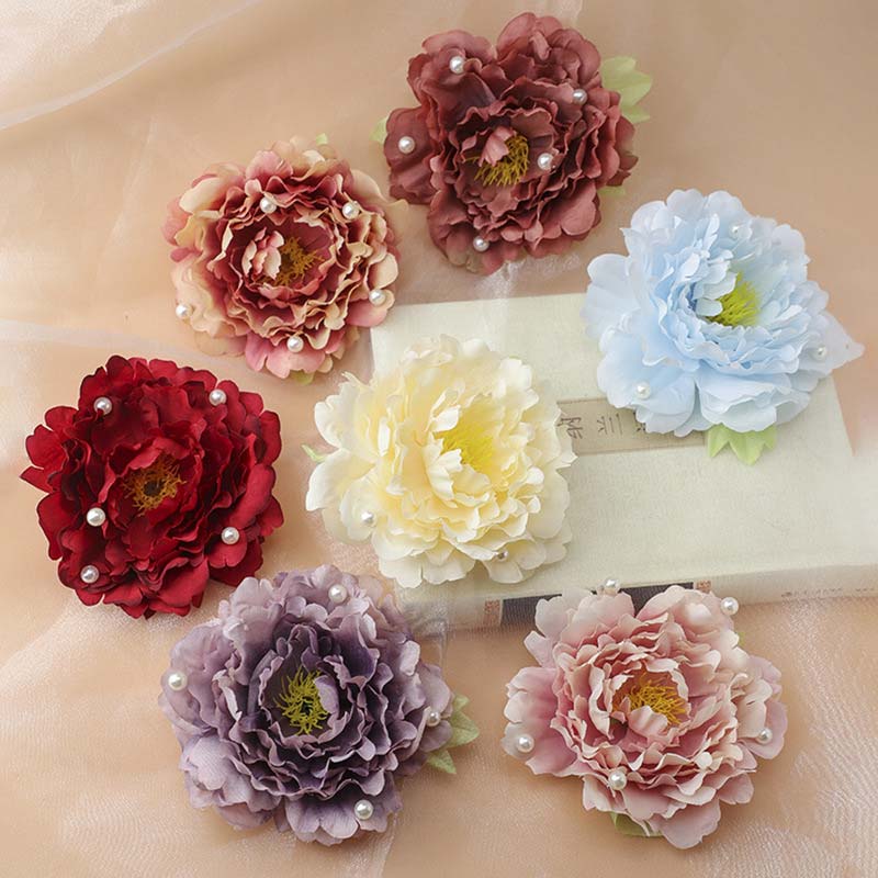 Medium Light Blue Peony Hair Claw