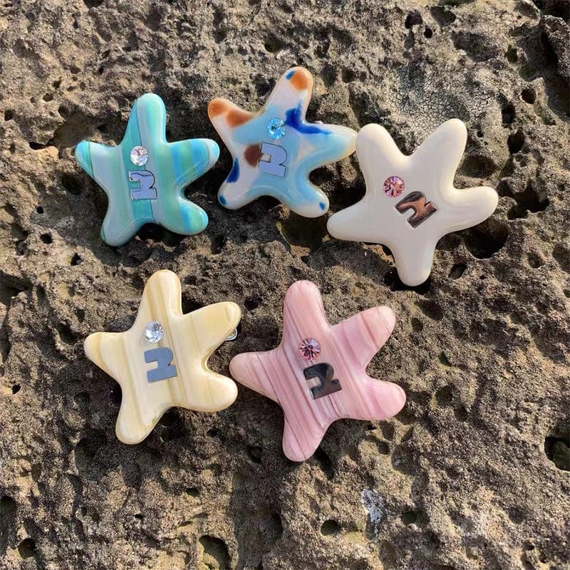 Mini Creamy White Starfish Side Clip