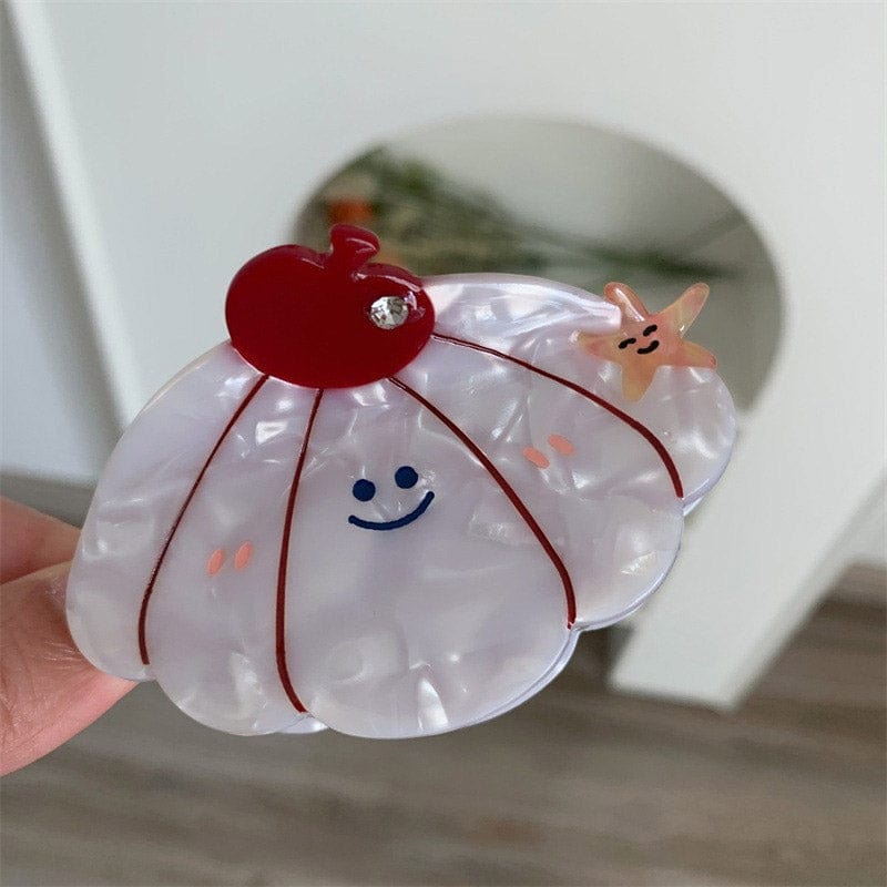 Medium  Beige Autumn Rhythm Star Language Hair Claw