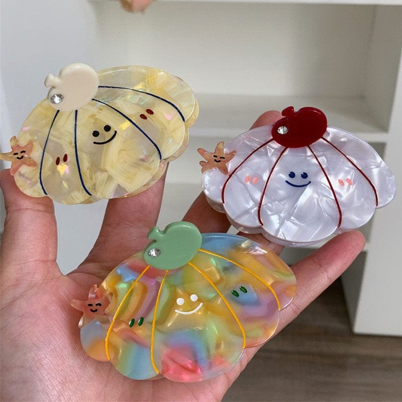 Medium  Beige Autumn Rhythm Star Language Hair Claw