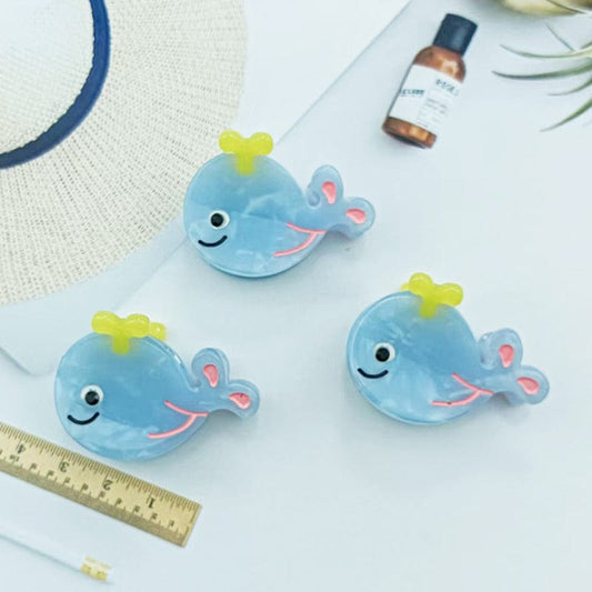 Mini 3Pcs Light Blue Whale Side Clip